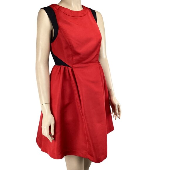 5 For $25 Prabal Gurung For Target Red & Black Sleeveless A-Line‎ Dress Size 4 - Picture 4 of 7